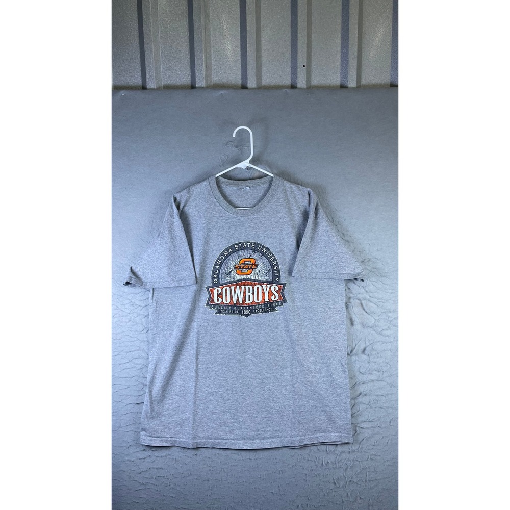 Oklahoma State Cowboys T-Shirt Mens Large Gray Good OSU NCAA Graphic Tee
